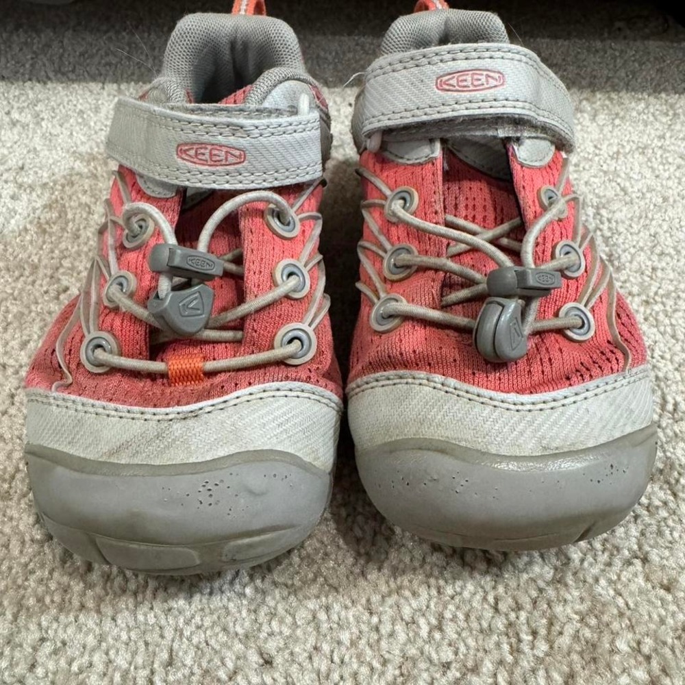 Pink and grey Keen kids' shoes size 13
